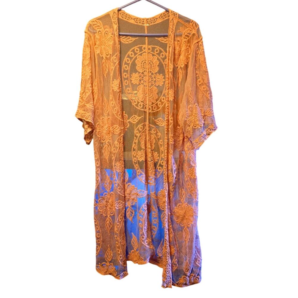 No brand lace long line coverup